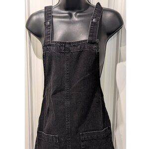 ASOS Black Denim Suspender Dress (Women's 4 UK)